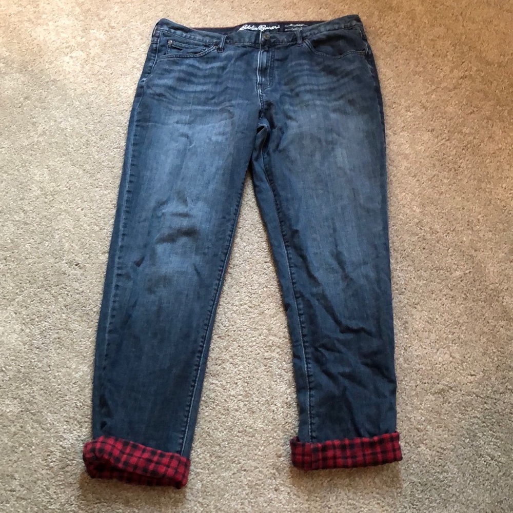 Eddie Bauer 16T flannel lines jeans!